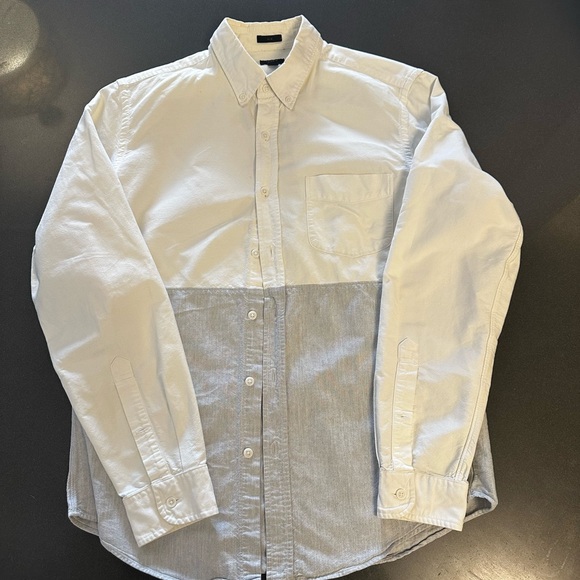 J Crew Two-Tone White and Gray Men's Shirt - Picture 1 of 5